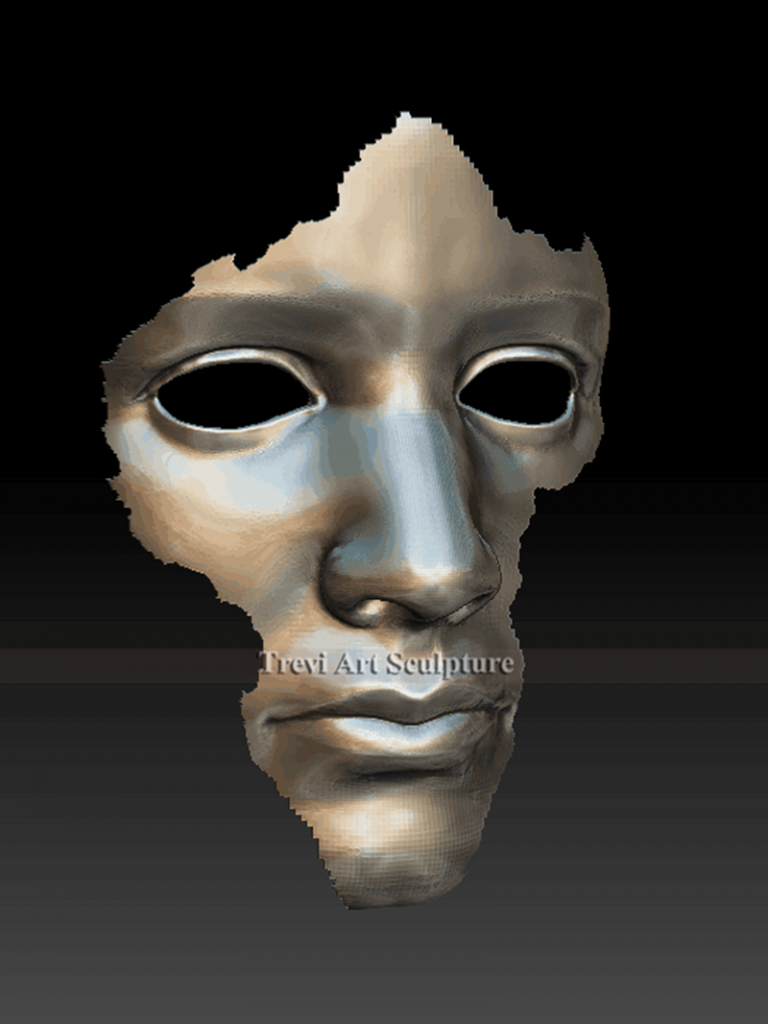 Metal Face Sculpture 3D drawing