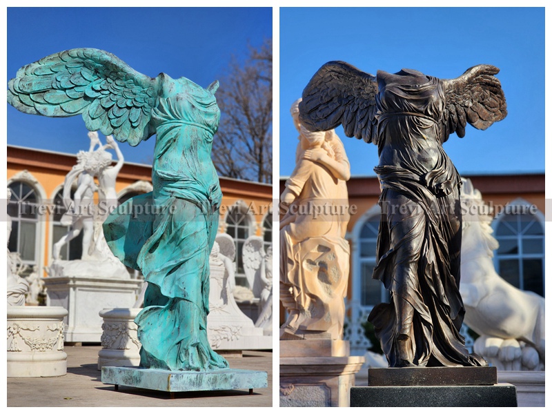 bronze Nike of Samothrace Statue in different colors