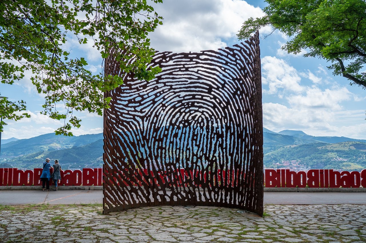 large Corten Steel Fingerprint Art Sculpture for Sale