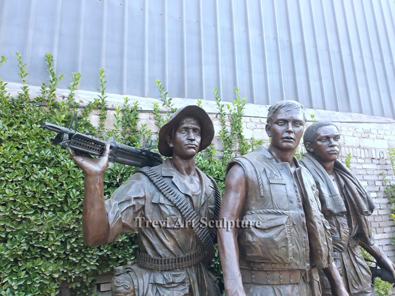life size Bronze Vietnam Veteran Statue Three Soldiers