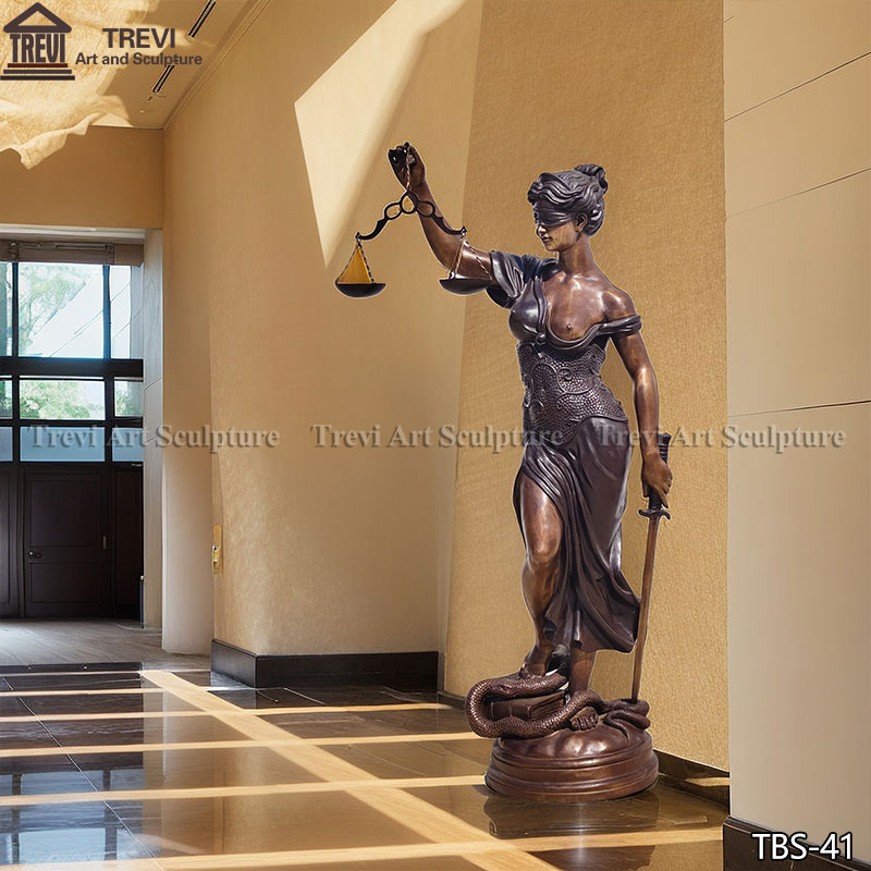 Bronze Blind Lady Justice Statue