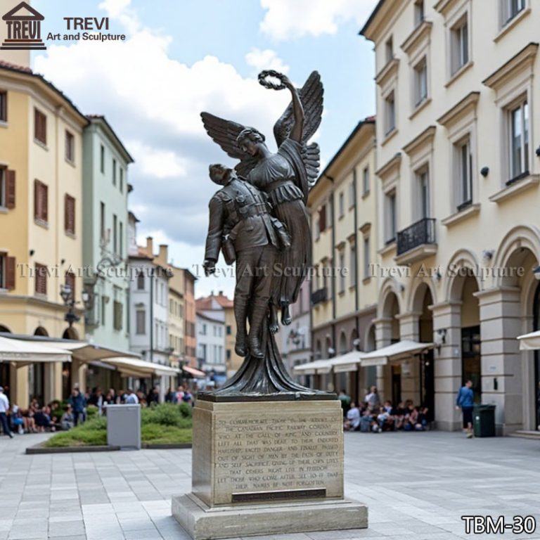 Bronze angel of victory fallen solider statue