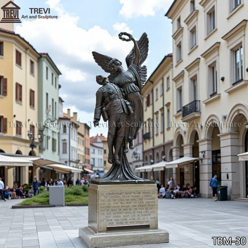 Bronze angel of victory fallen solider statue