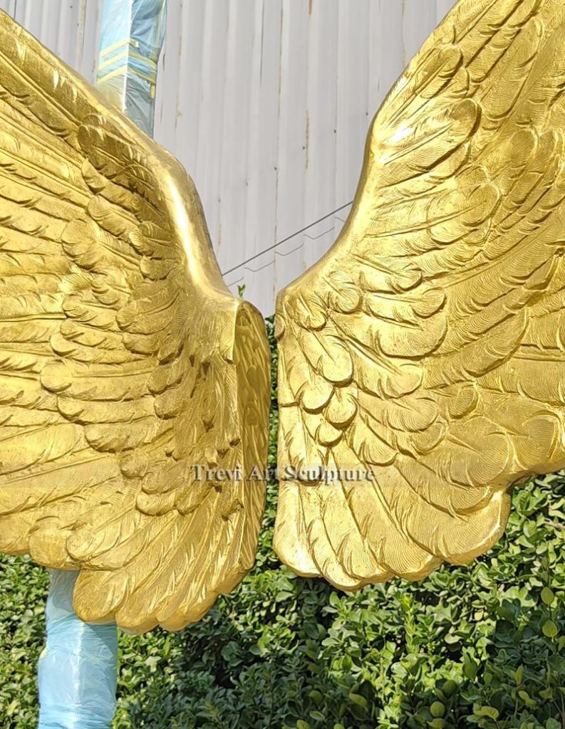 Bronze wings of Mexico statue details