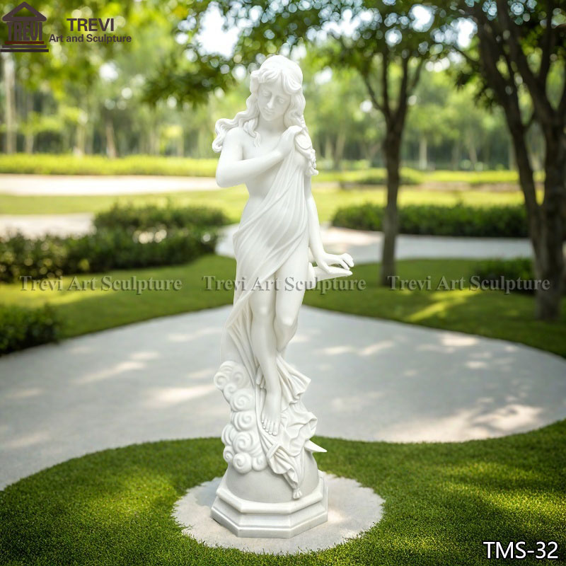 Elegant Marble Female Moon Goddess Statue