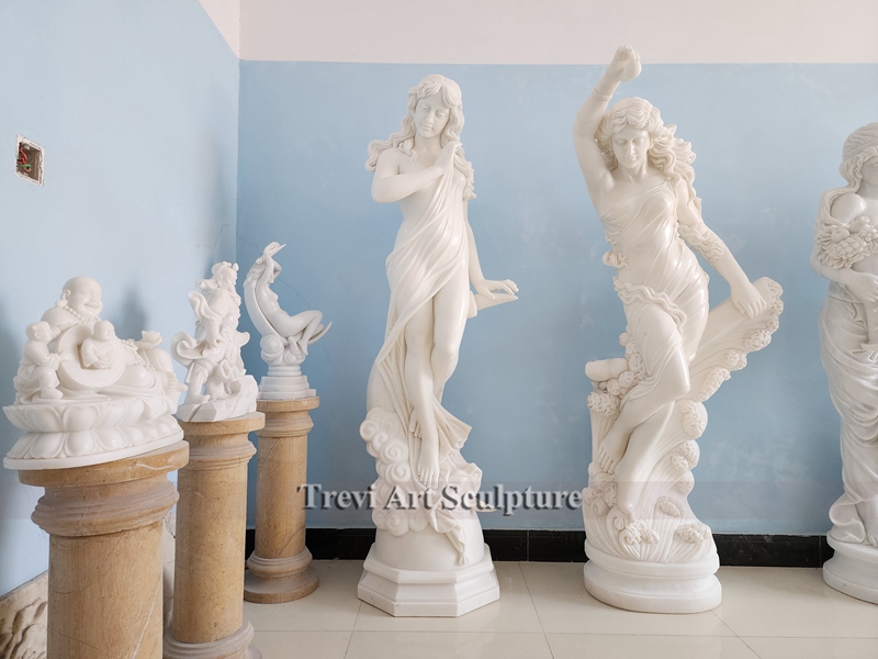 Elegant Marble Female Moon Goddess Statues