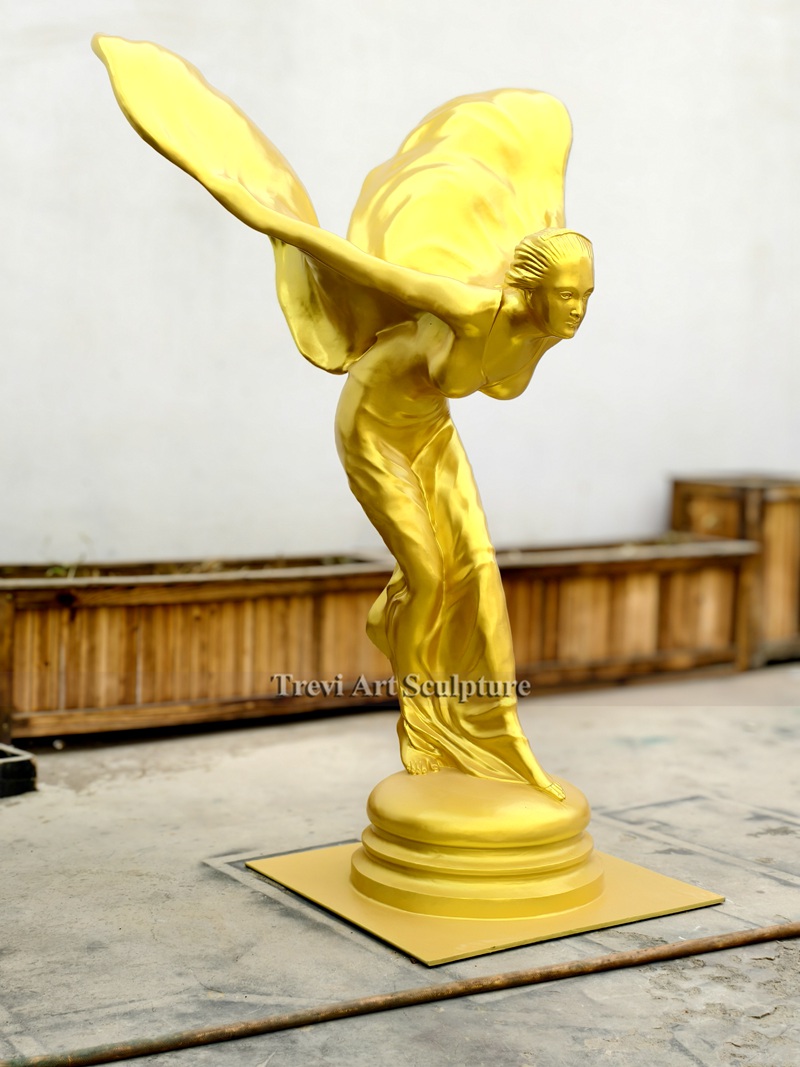 Golden bronze Spirit Of Ecstasy sculpture for hotel