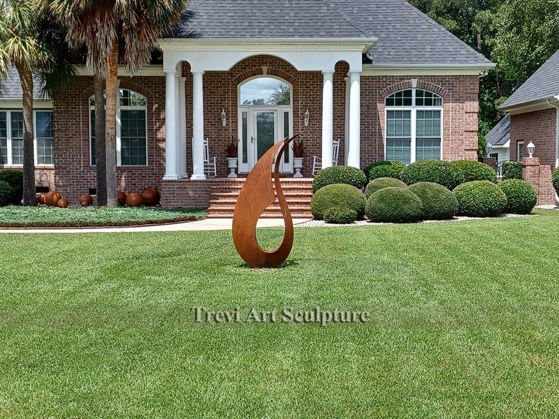 Large modern corten garden sculpture feedback