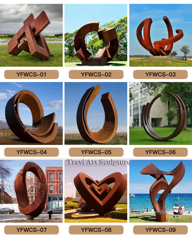 Large modern corten sculpture designs