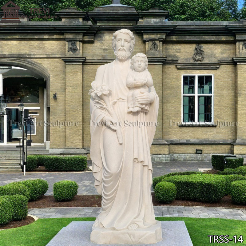 Marble St. Joseph And Baby Jesus Statue