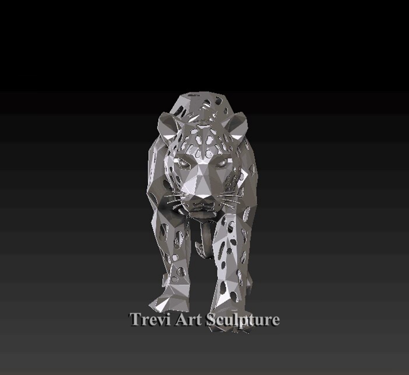 Metal leopard statue model