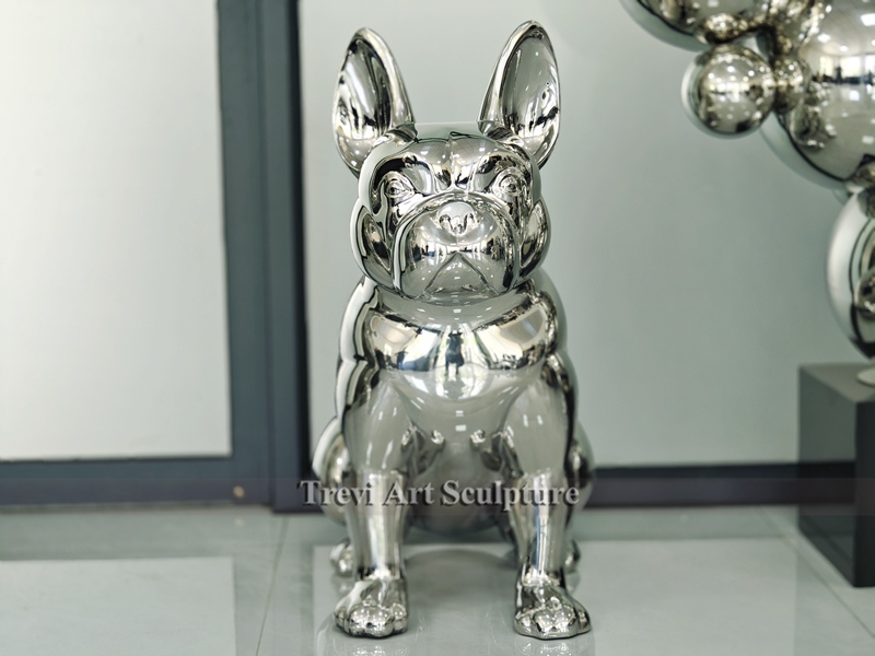 life size stainless steel Bulldog Statue