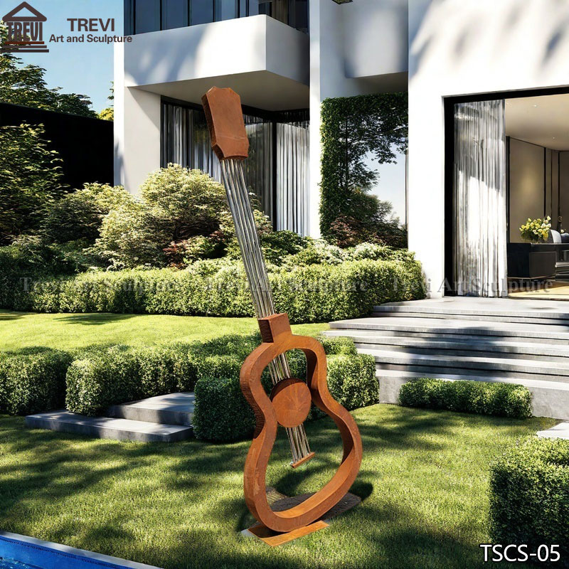 custom Corten steel guitar sculpture