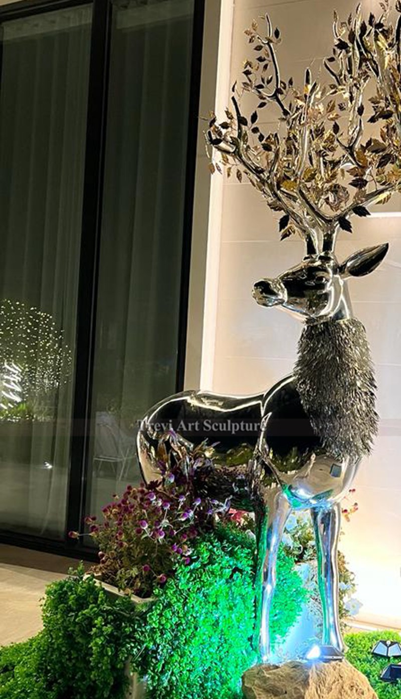 Mirror Polished Stainless Steel Deer Sculpture feedback