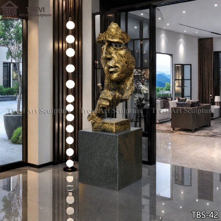 Bronze Silence is Golden Statue for home