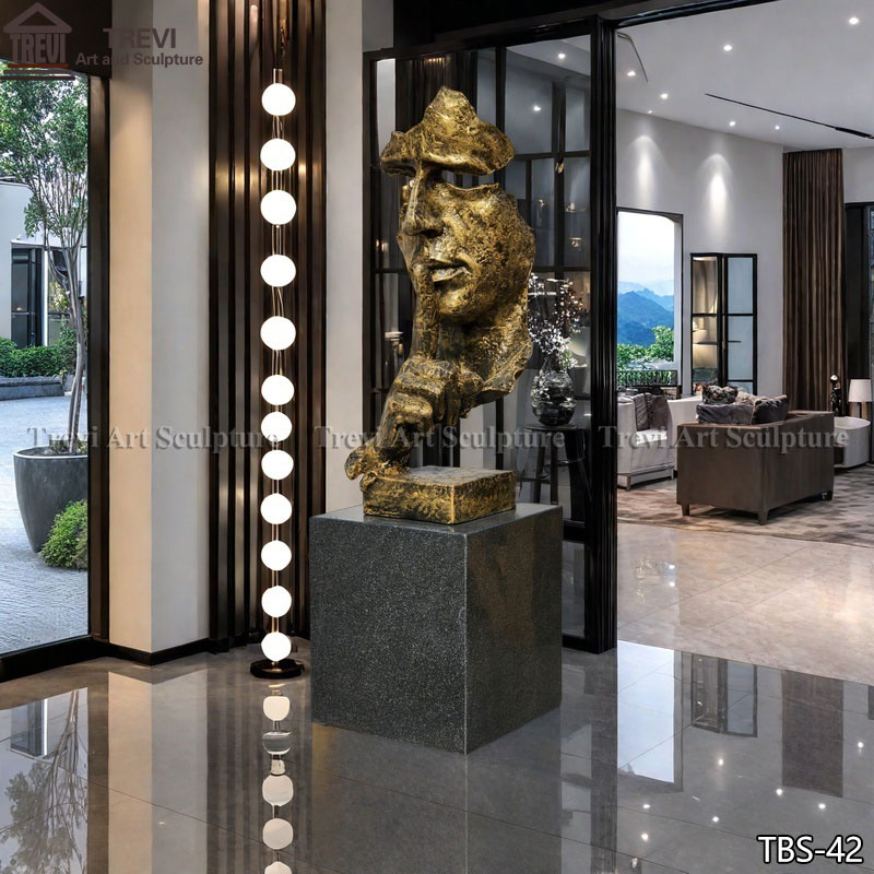 Bronze Silence is Golden Statue for home