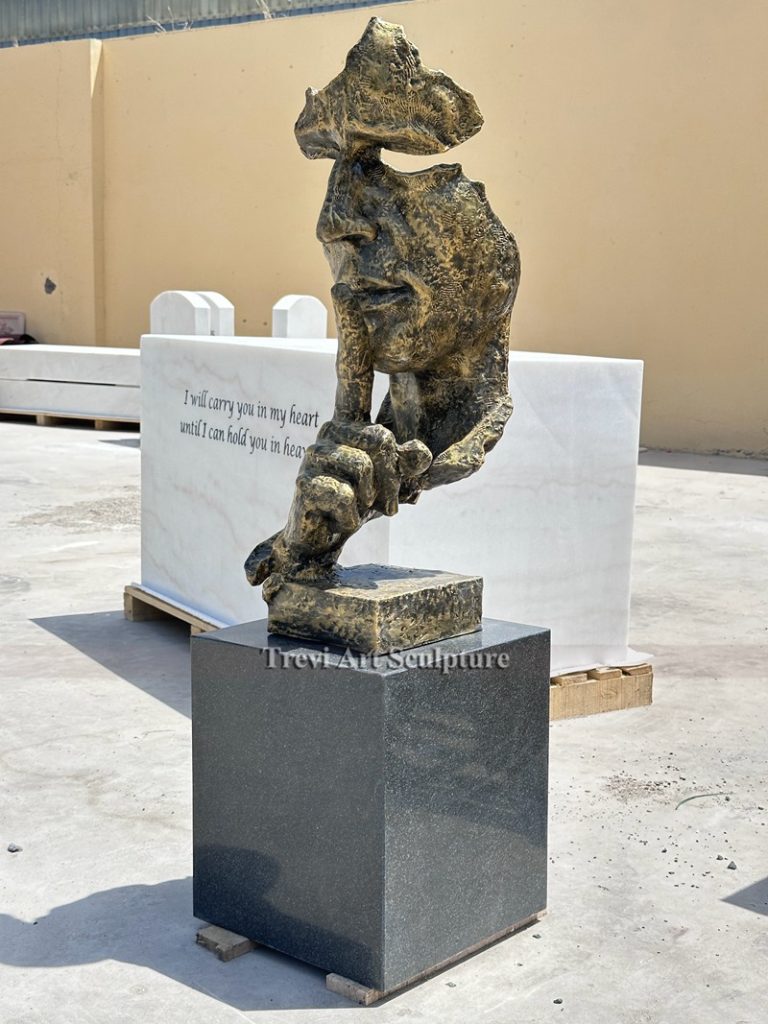 Outdoor Bronze Silence is Golden Statue for sale