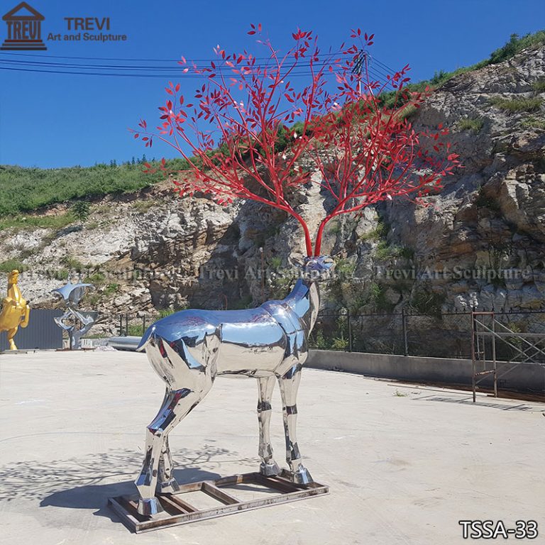 Stainless Steel Deer Sculpture