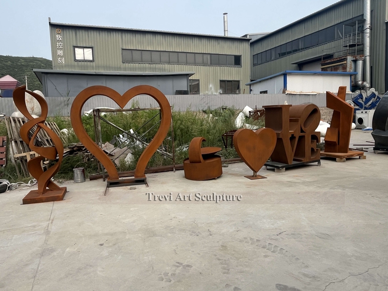 corten steel sculpture factory
