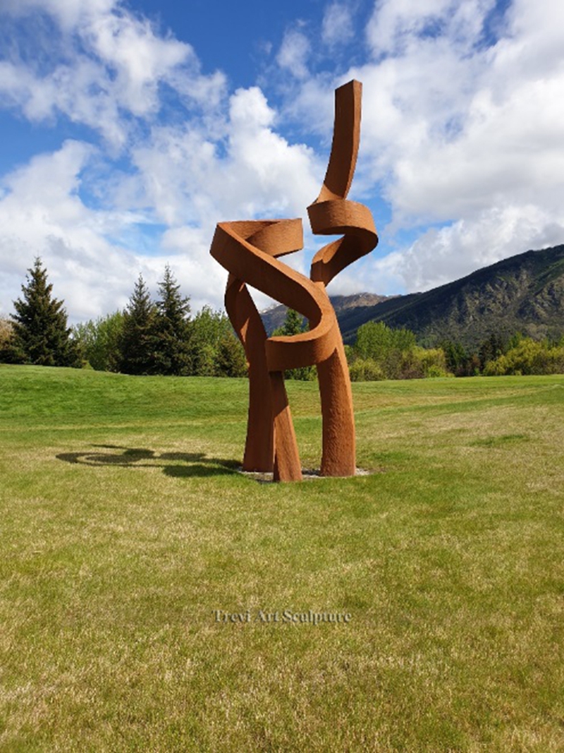 large corten steel sculpture