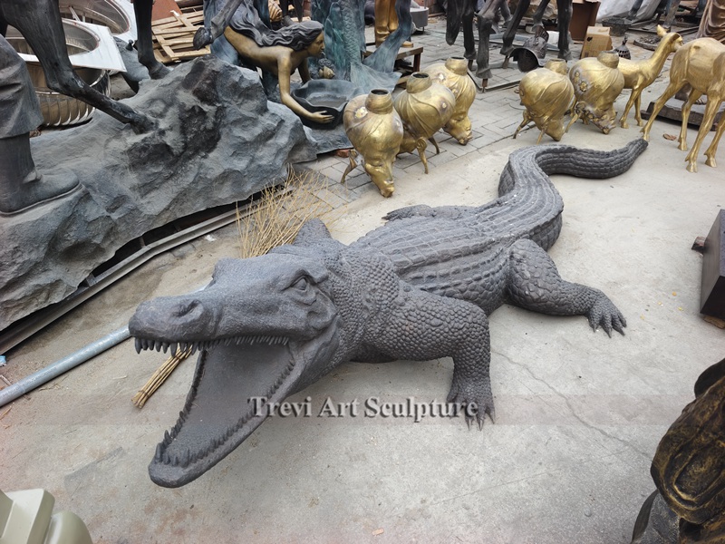 Crocodile Sculpture for poolside decor