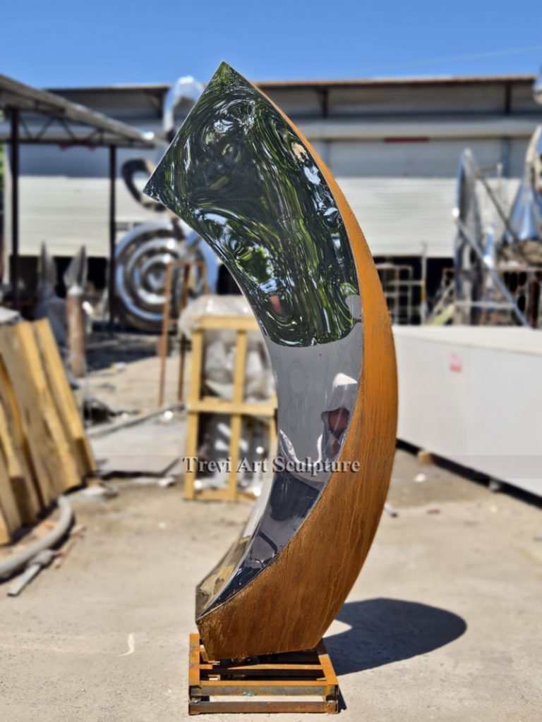 Unique Stainless and corten steel art sculpture