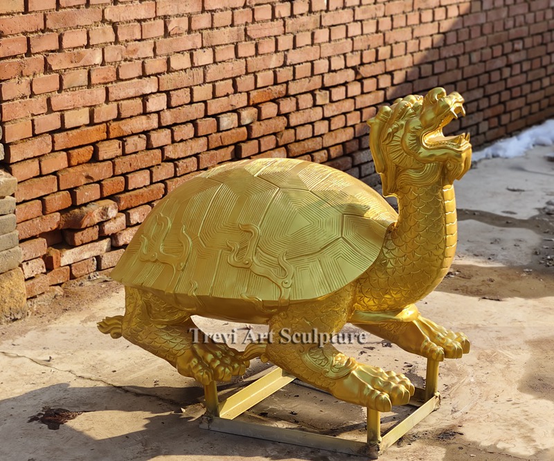 golden Bronze turtle sculpture
