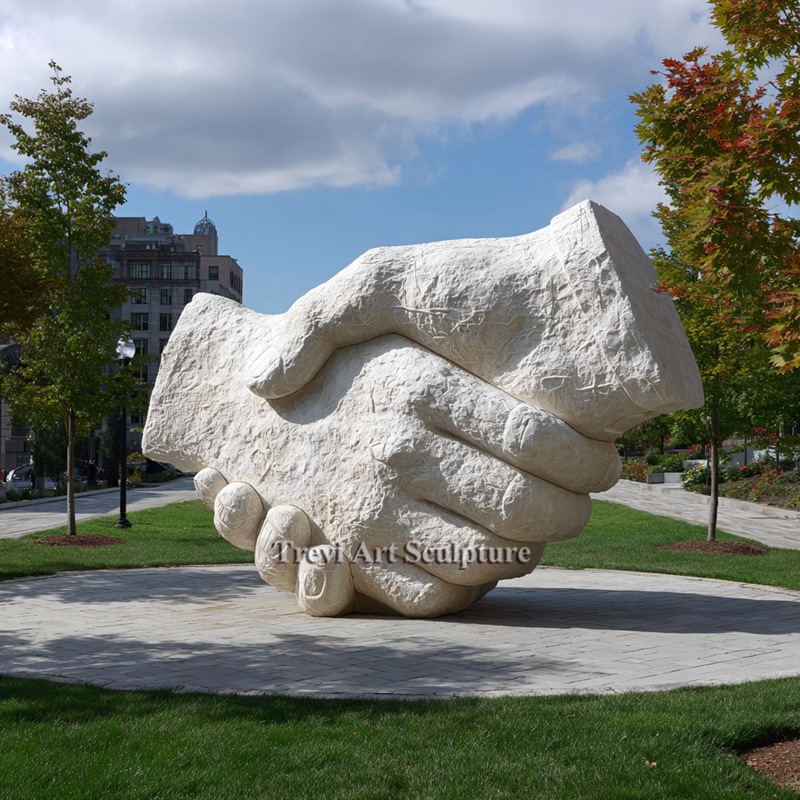 Large marble Handshake Sculpture