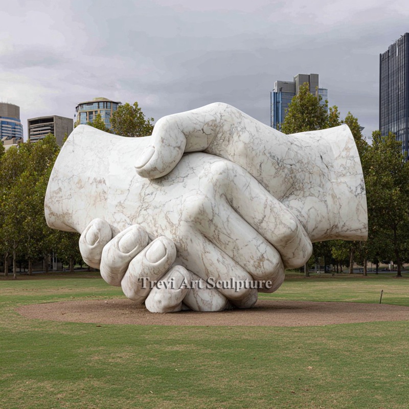 Large stone Handshake Sculpture