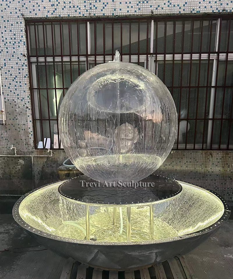 outdoor crystal ball fountain