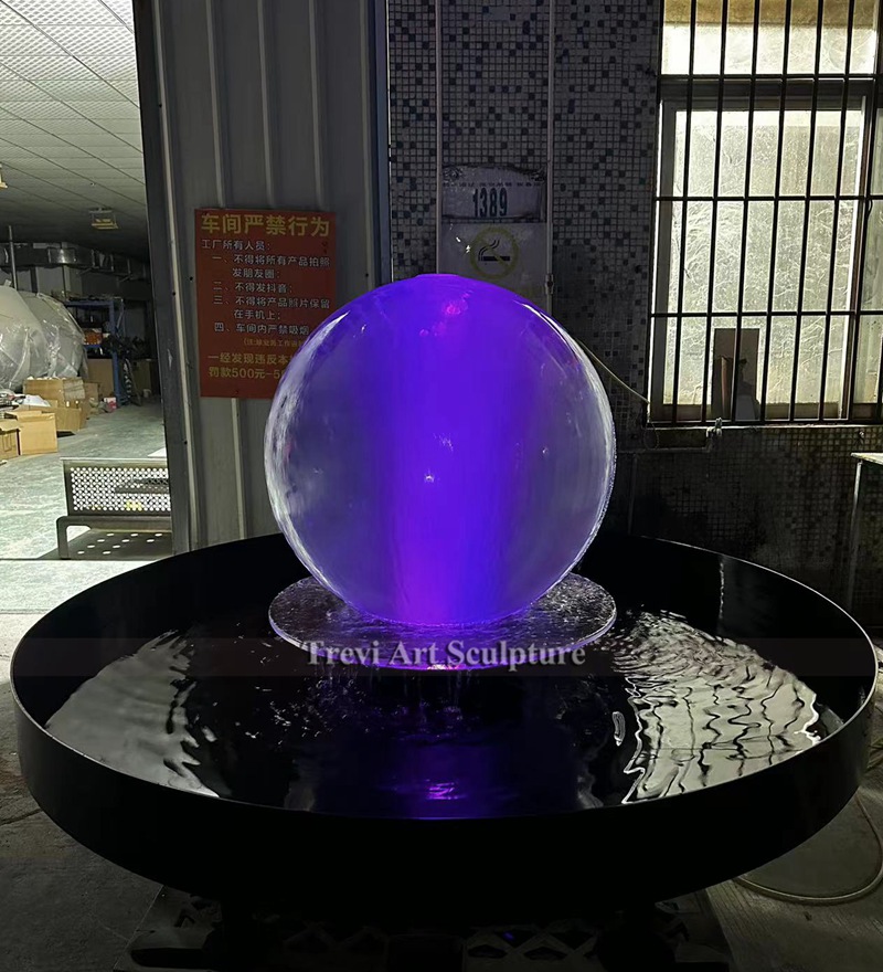 lighting Floating resin crystal ball fountain