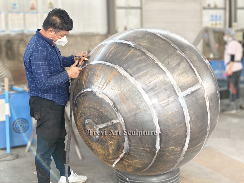 corten steel sphere process