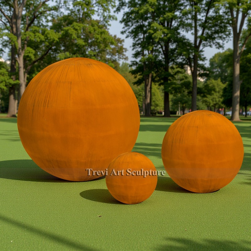 corten steel sphere
