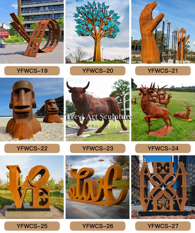 more corten steel sculptures