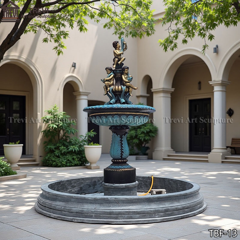 Children Fountain with Fish Statue