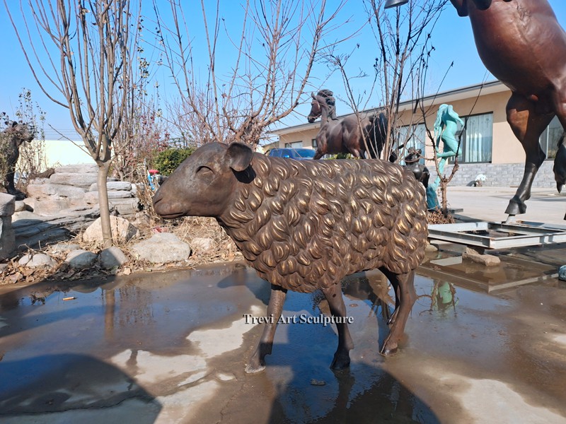 bronze Sheep garden statue