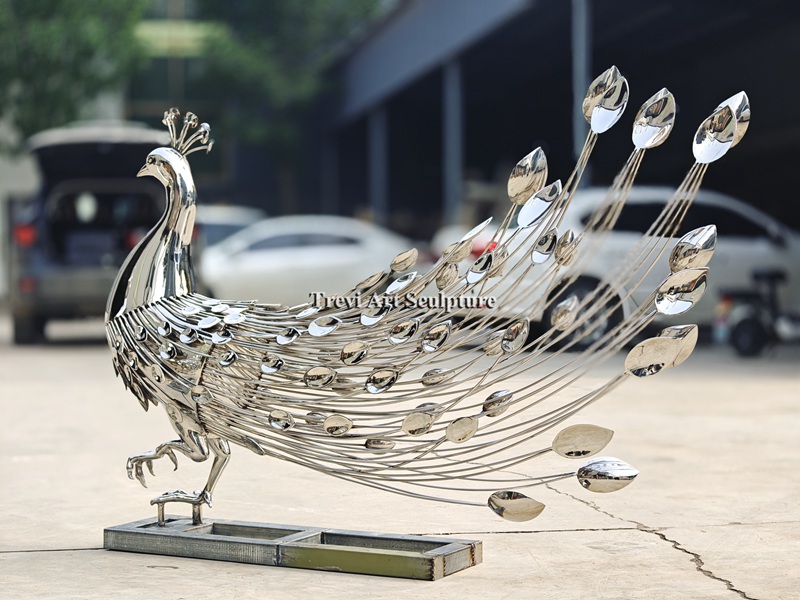 Metal Peacock Statue