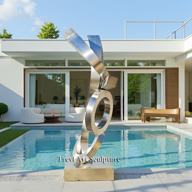 large abstract metal art sculpture