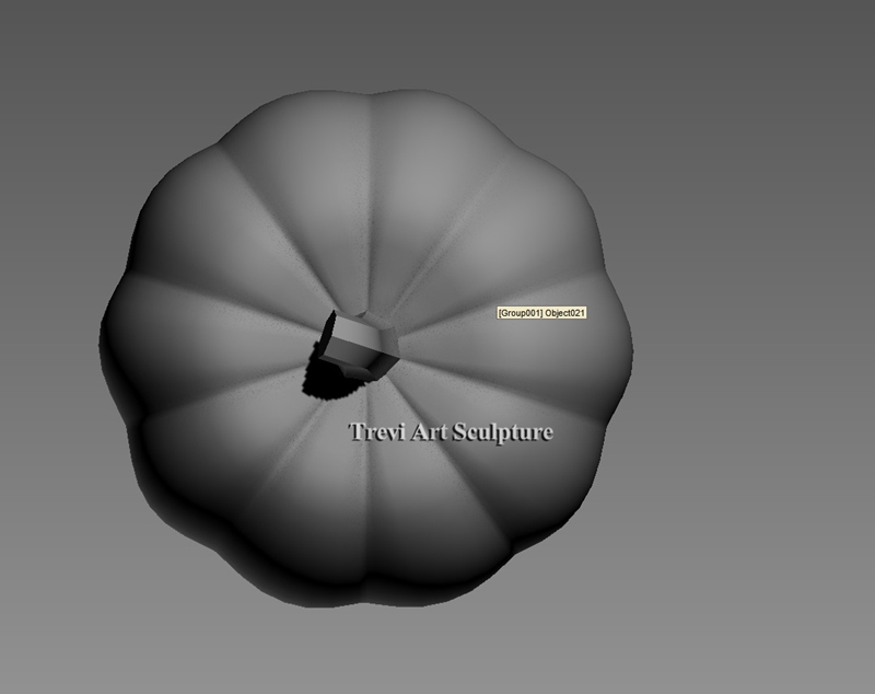 Stainless steel pumpkin sculpture 3d