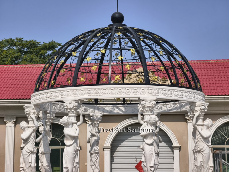 marble female column gazebo
