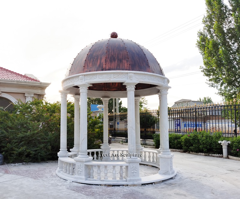 outdoor marble gazebo with top