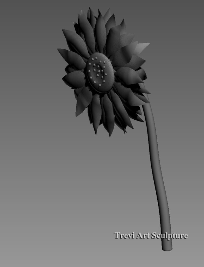 sunflower sculpture 3d