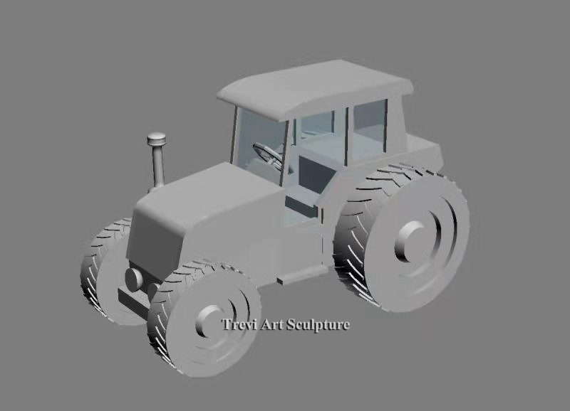 tractor sculpture 3d