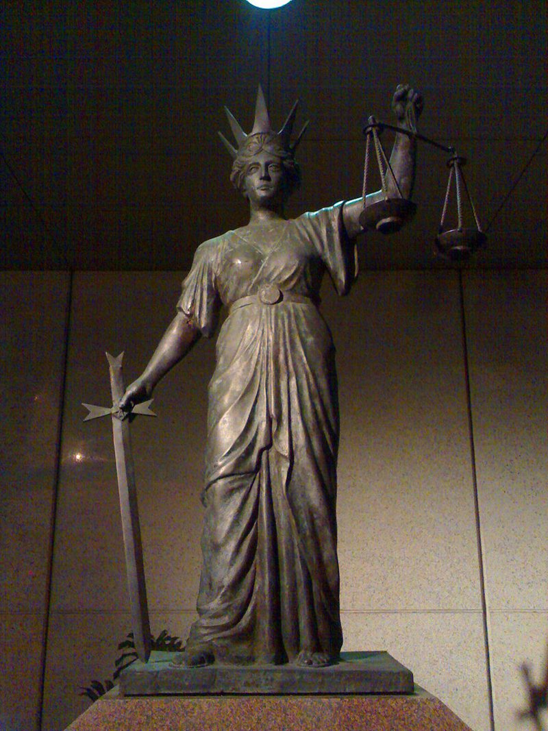 Goddess_of_justice Themis outside the Supreme Court of Queensland Brisbane Queensland Australia