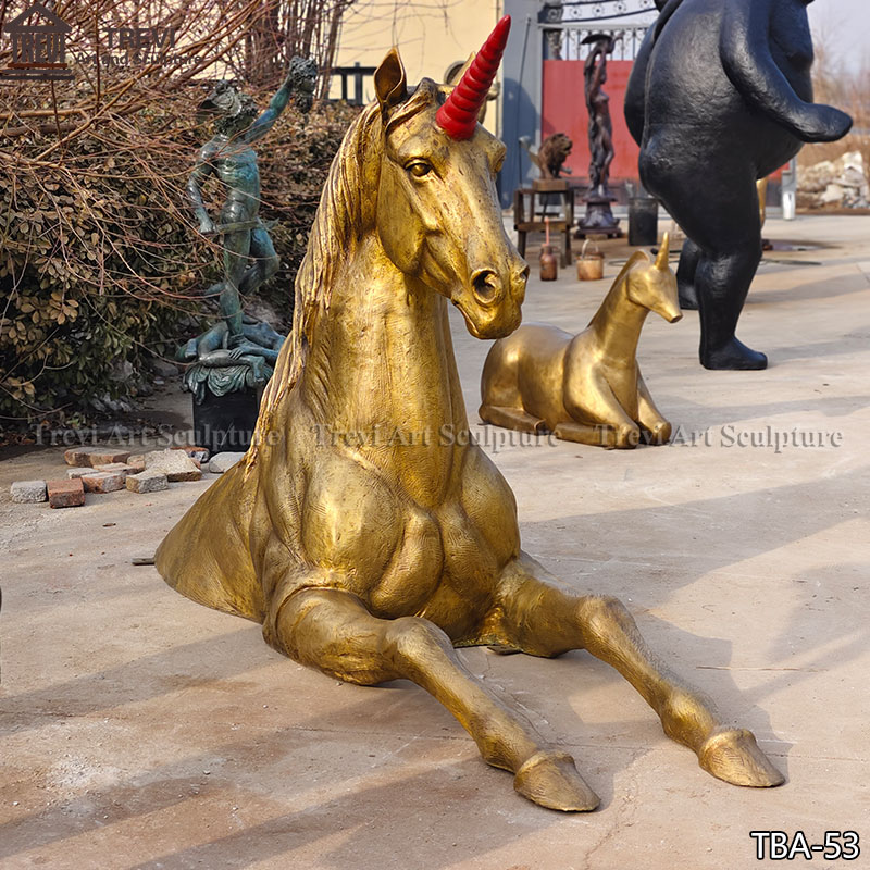 bronze unicorn statue