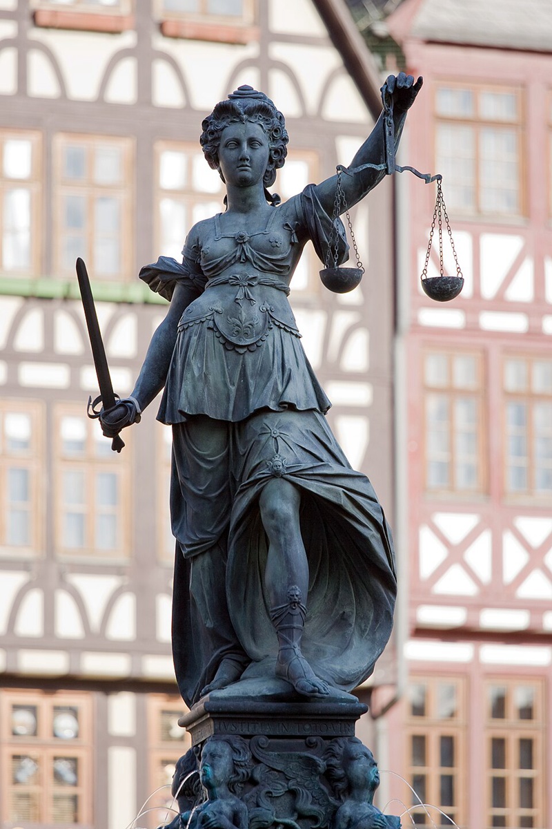 Sculpture of Lady Justice Germany