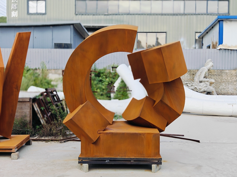 custom corten steel statue