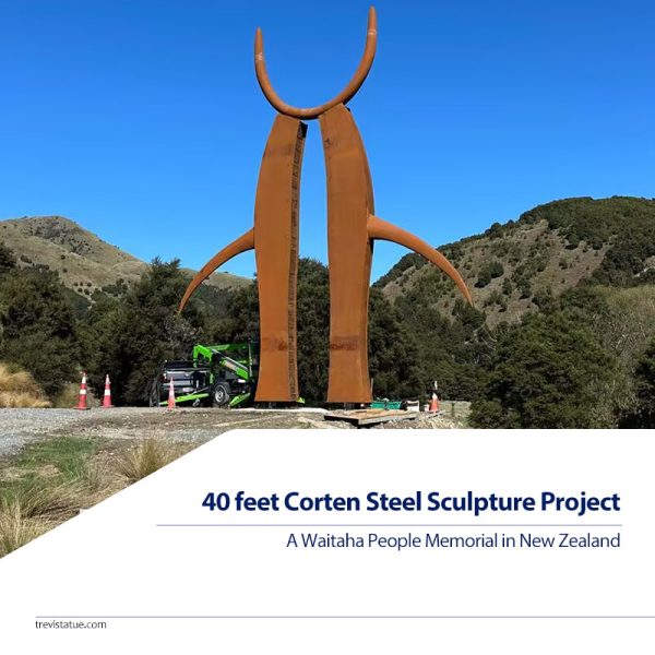 40 feet Corten Steel Sculpture Project for Waitaha People in New Zealand