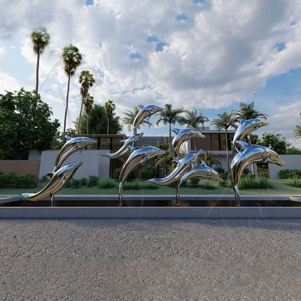 Stainless Steel Dolphin Statue8 Stainless Steel Dolphin Statue8