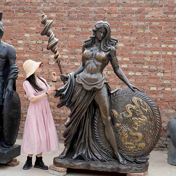 frigga bronze statue